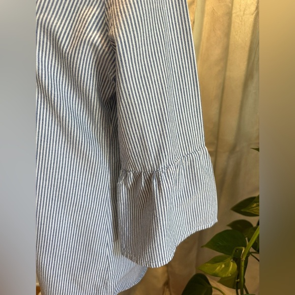 Dip Blue 3/4 Sleeve Button Down Shirt - Picture 4 of 12